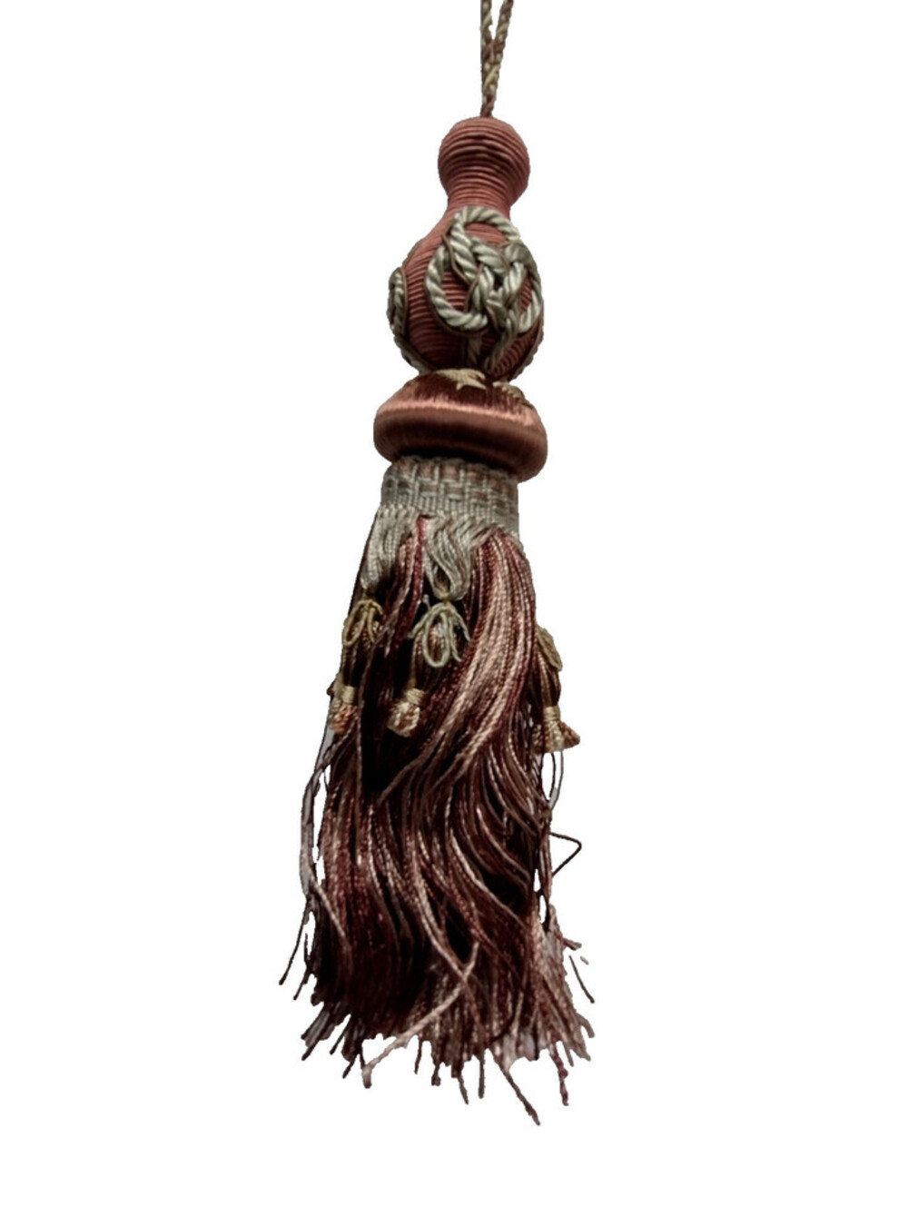 Rust Terra KEY TASSEL 8 inch NEW Fine Fringe Corded Baroque Renaissance VINTAGE